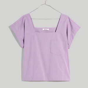 Madewell Square-Neck Top in Pinstripe